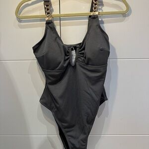 Cupshe Black One Piece Swimsuit with Chain Straps